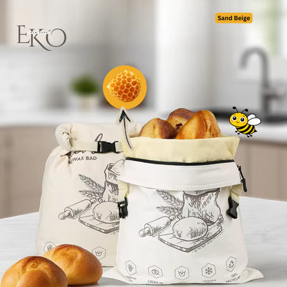 FreshBread™ — Sac à Pain Naturel 100 % Coton & Cire d’Abeille