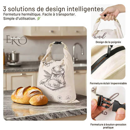 FreshBread™ — Sac à Pain Naturel 100 % Coton & Cire d’Abeille