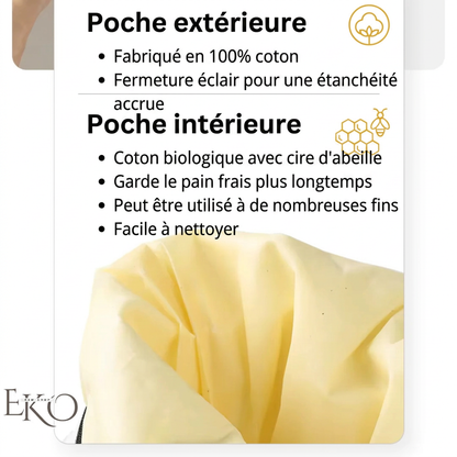 FreshBread™ — Sac à Pain Naturel 100 % Coton & Cire d’Abeille